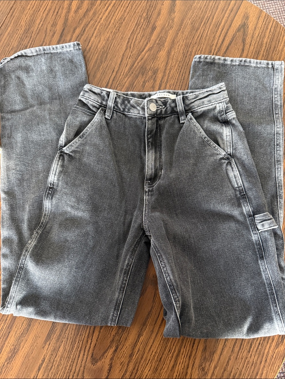 PacSun Gray Washed Wide Leg Jeans
